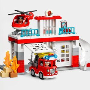 LEGO DUPLO Fire Station & Helicopter Toy Playset 10970